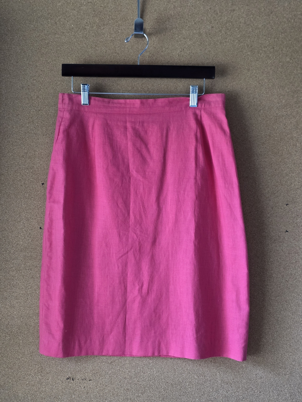 Adolfo Studio Pink Linen Cotton Skirt Size 16 Pencil Skirt Office Chic